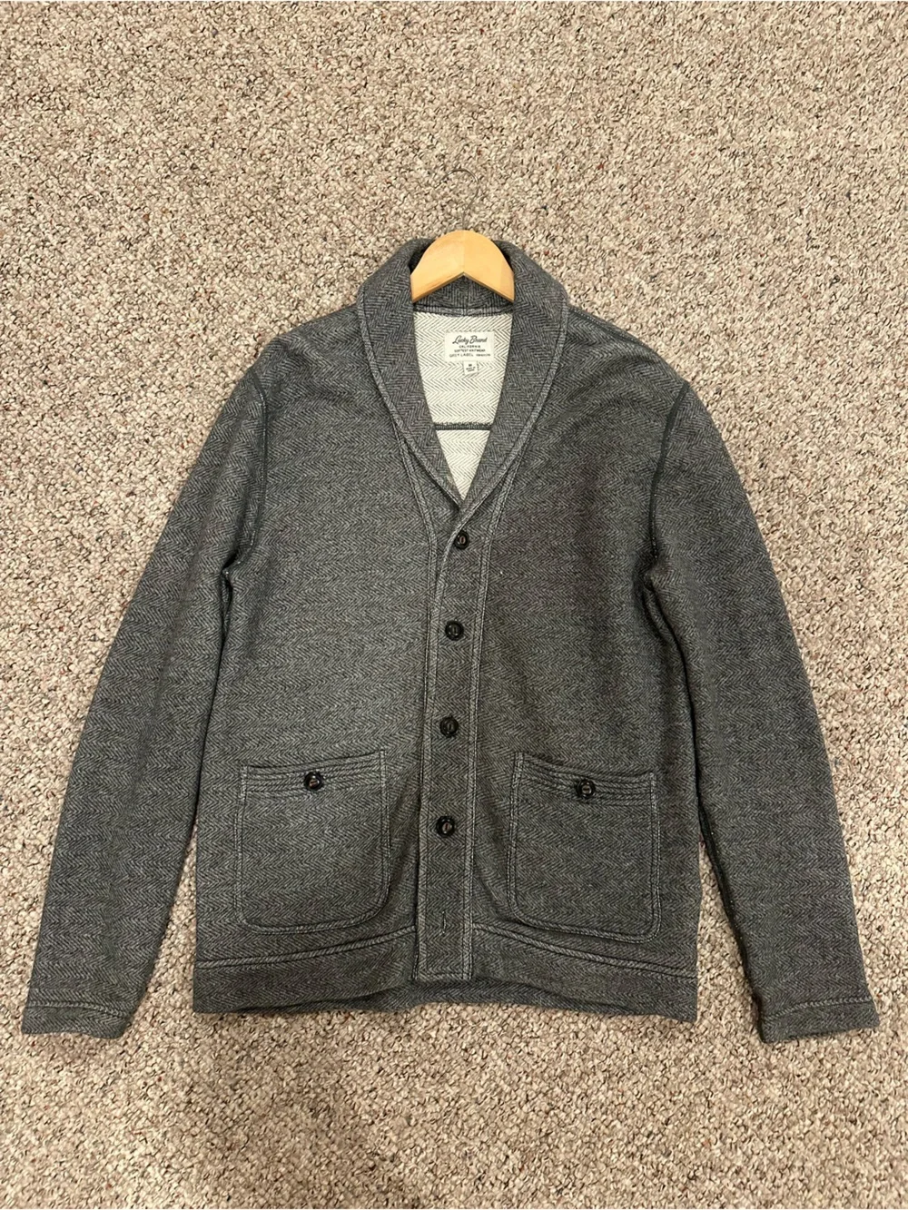 Lucky Brand Gray Men's Cardigan Sweater Size Medium